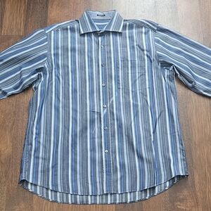 BUGATCHI UOMO mens classic long-sleeve dress shirt SIZE 16x37 MULTICOLOR LL18